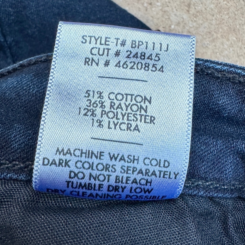 EUC Just Black Denim Fringe Hem Ankle Jeans Shark Bite Stretch Indigo US Made 29 - Picture 12 of 12
